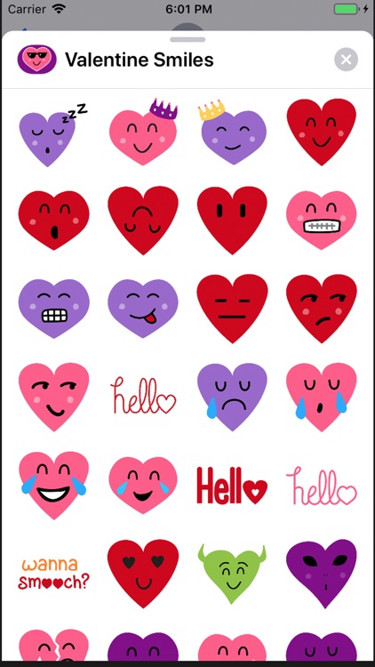 Valentine Smiles Sticker Pack