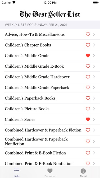 The Best Seller List