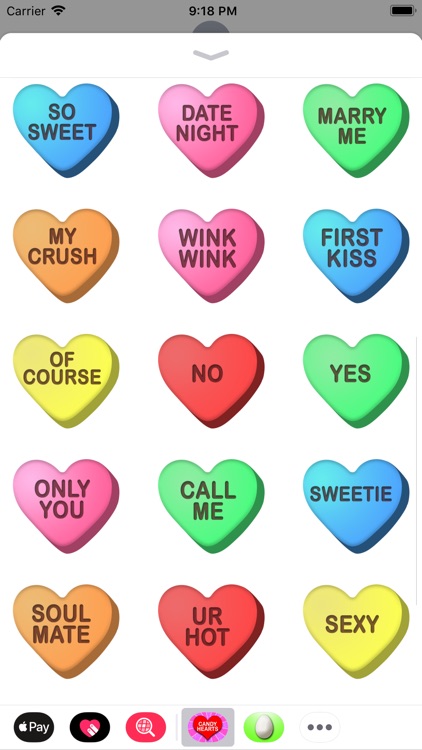 Candy Hearts Fun Stickers