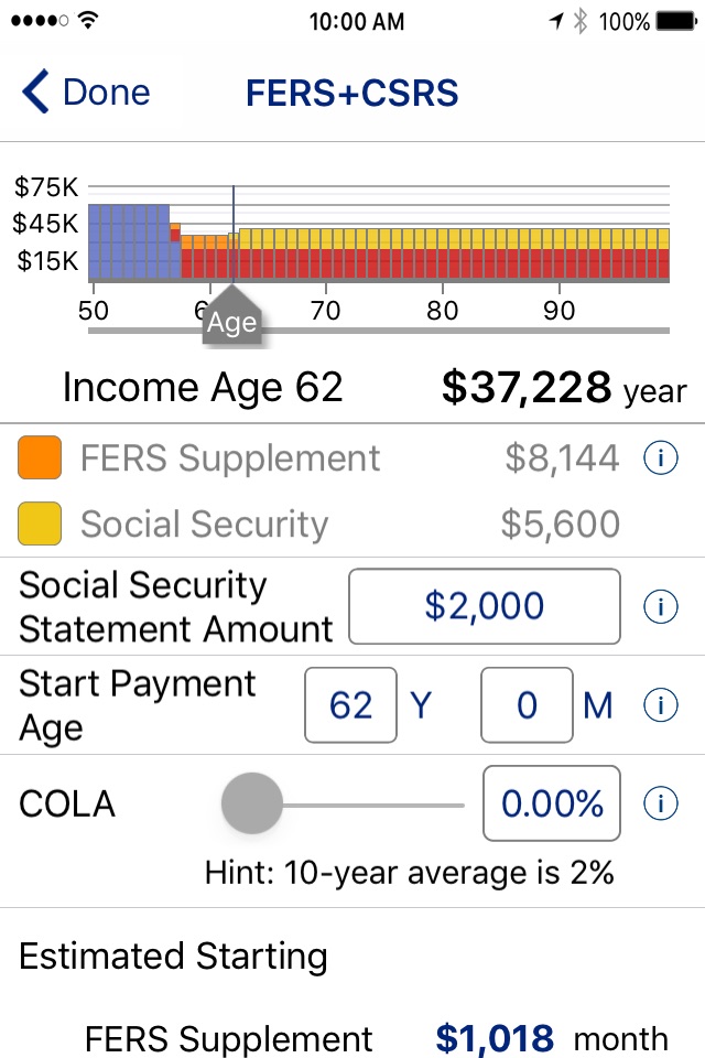 FERS+CSRS Retirement Estimator screenshot 4