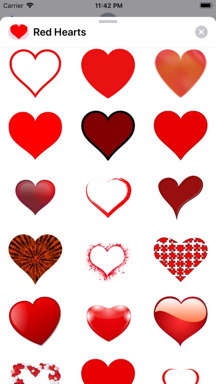 Red Heart Shaped Stickers