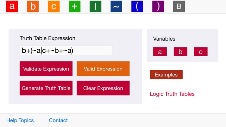 Logic Truth Tables screenshot-0