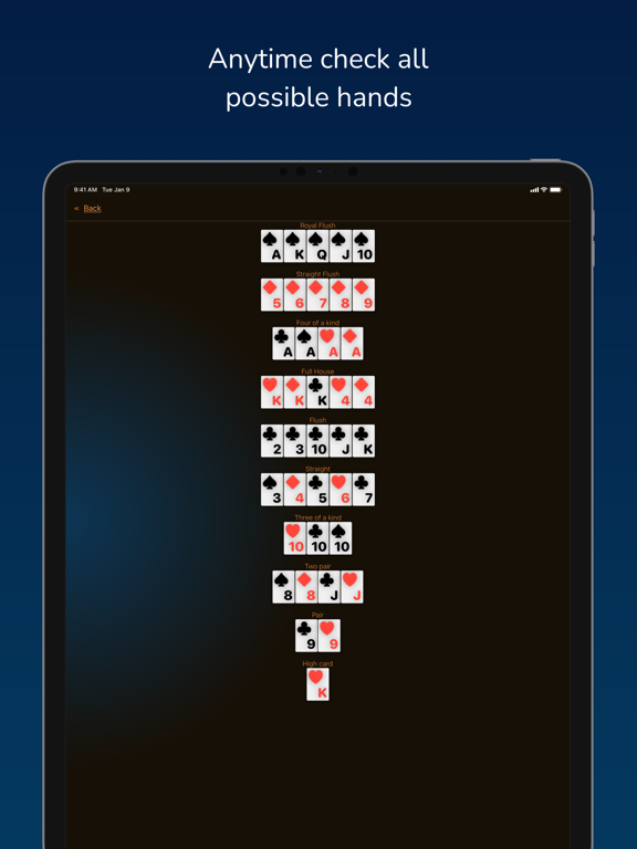Poker Hands Quiz screenshot 2