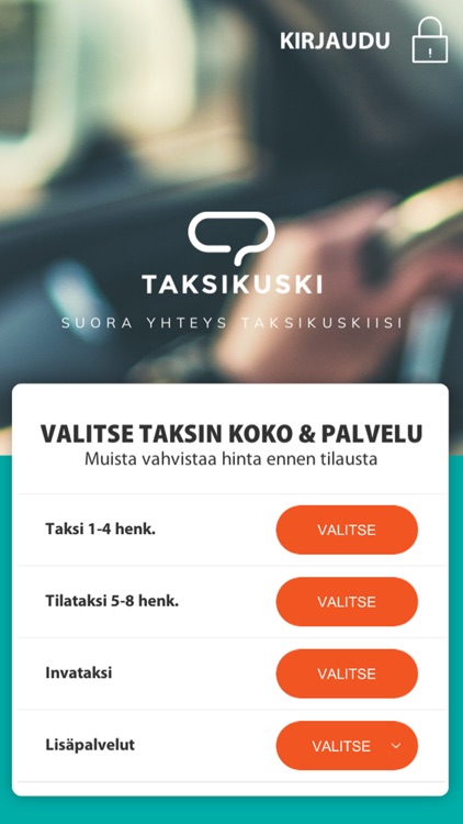 Taksikuski - tilaussovellus