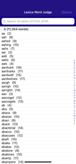 Lexica Word Judge for Scrabble