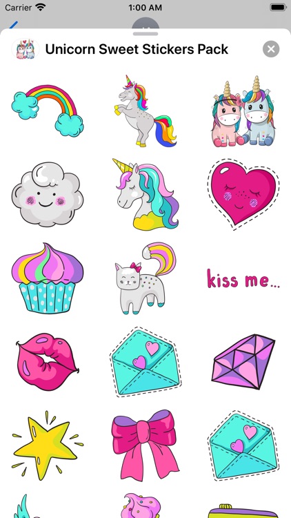 Unicorn Sweet Stickers Pack