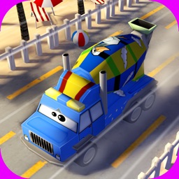 A Little Mixer Truck in Action Free: 3D Cartoonish Construction Driving Game for Kids