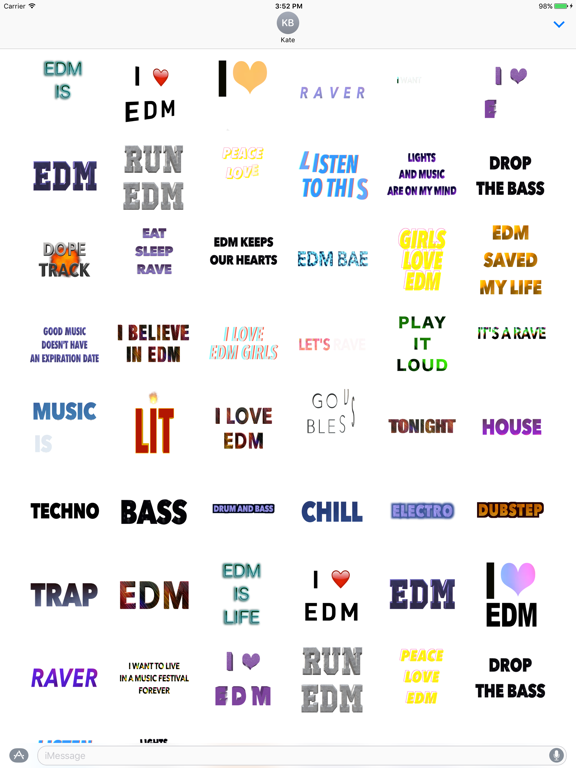 Screenshot #4 pour EDM Music Stickers - Messages