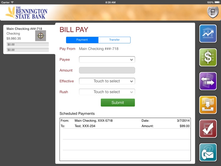 Bennington State Bank for iPad