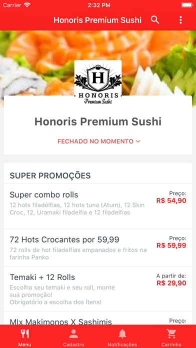 How to cancel & delete Honoris Premium Sushi Delivery from iphone & ipad 3