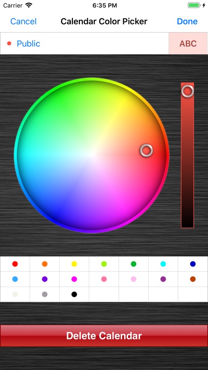 Calendar Color Picker