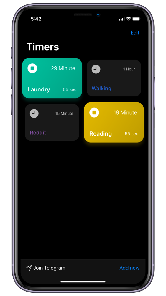 Timer Create Multiple Timers App for iPhone Free Download Timer