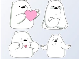 This ice bear emoji sticker app includes a lot of colorful real ice bear emoji art collections