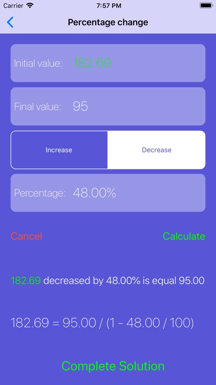 Percentage Solver