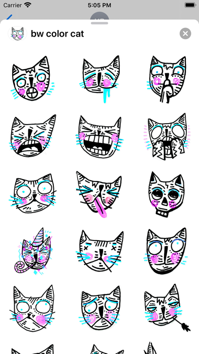 Drawn Cat - Emoji and Stickers screenshot 2