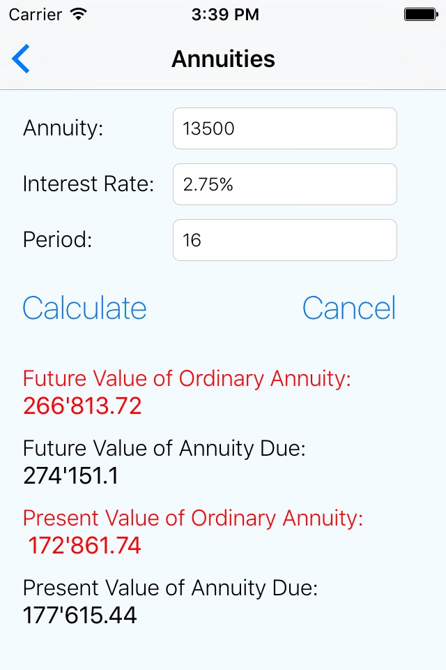 Finanzmathematik Rechner screenshot 2