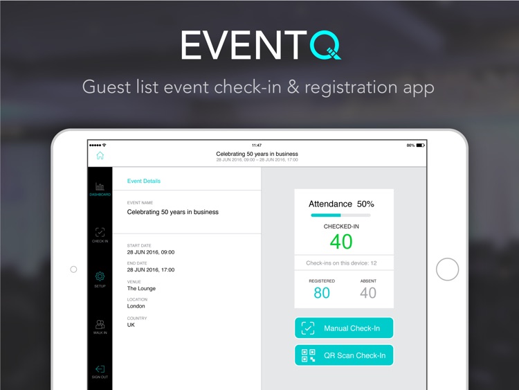 Event check-in Guest list app