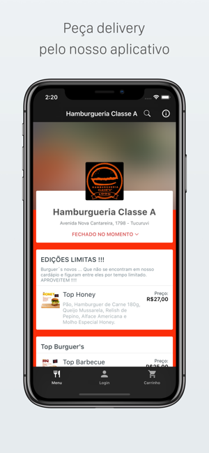 Hamburgueria Classe A Delivery