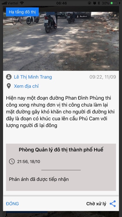 Phản ánh hiện trường