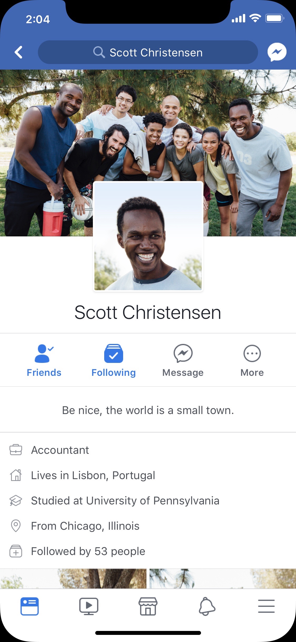 Screenshot do app Facebook