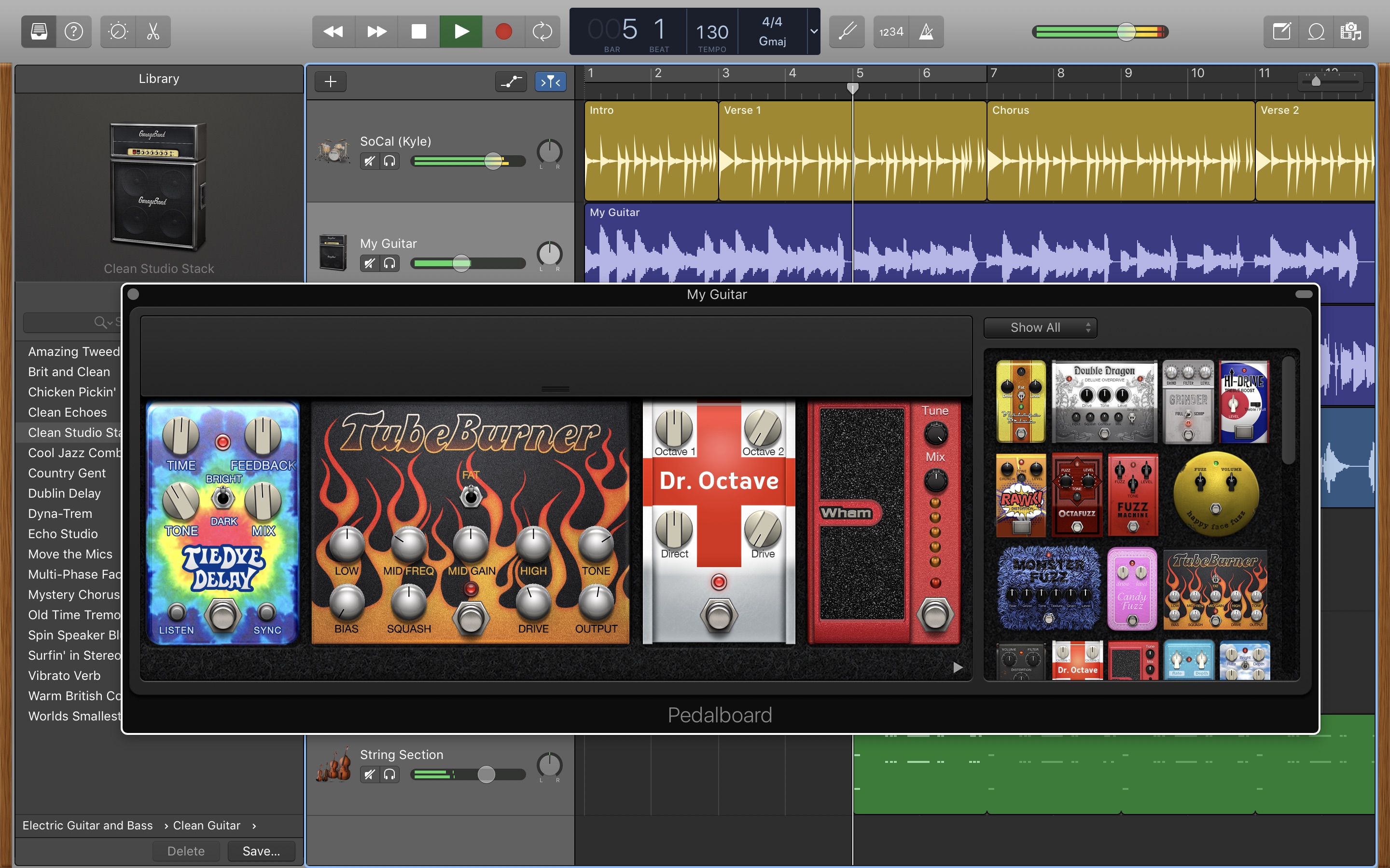 Screenshot do app GarageBand