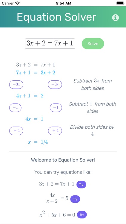 Blutick Equation Solver
