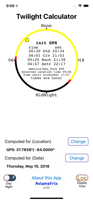 Civil Twilight Calculator