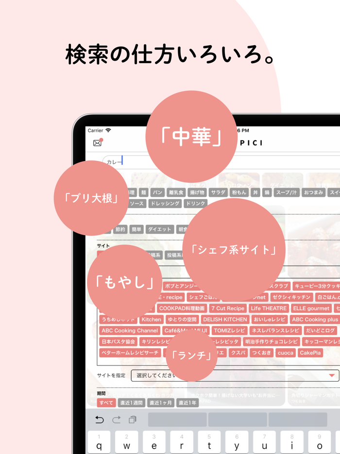 レシピを検索し管理するREPICI