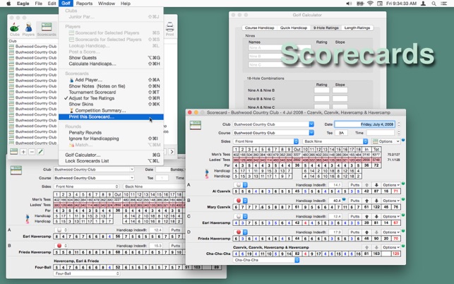 9 Hole Callaway Scoring Chart