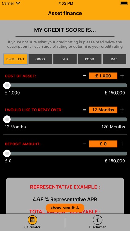 Asset Finance Calculator