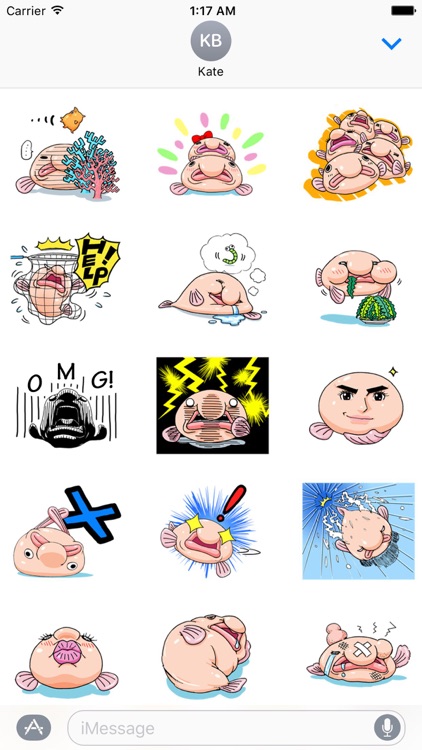 Lovely Blobfish Emoji Sticker