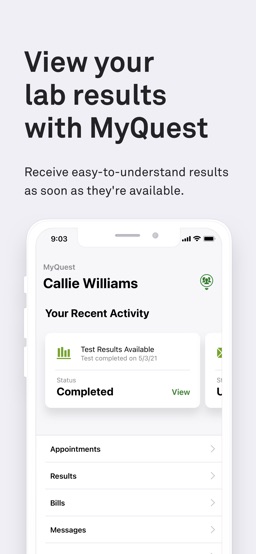 MyQuest for Patients app screenshot