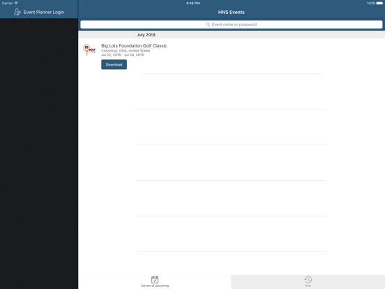 iPad Image of HNS Sports Group Events
