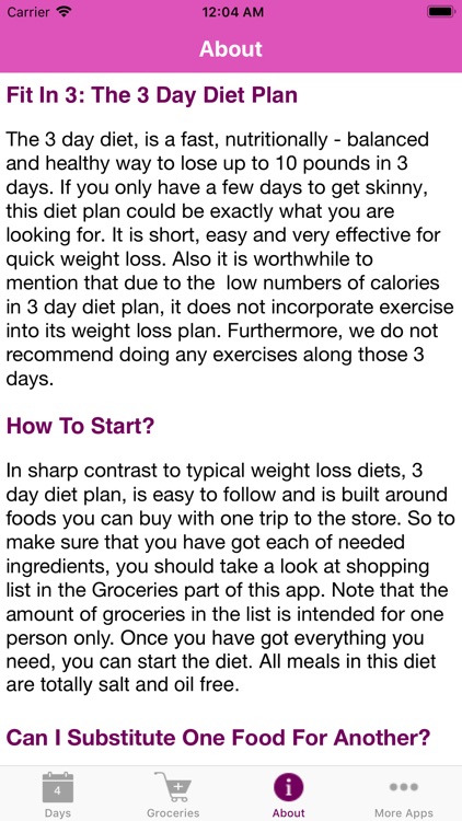 Fit In 3 - The 3 Day Diet Plan