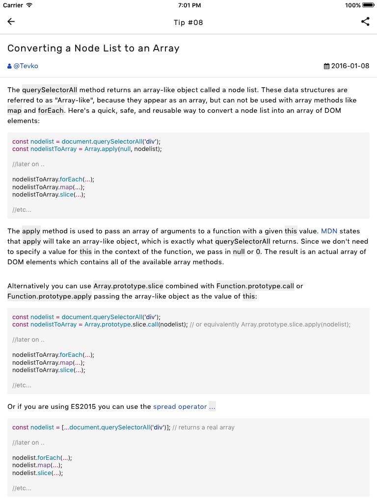 JsTips - Short Javascript Tips screenshot 3
