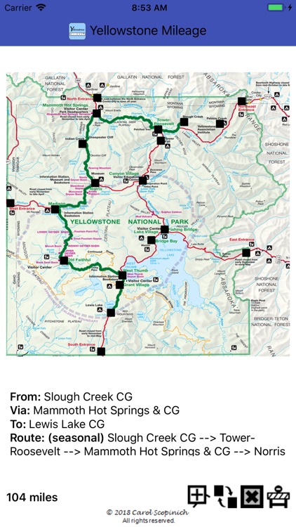 Yellowstone Mileage