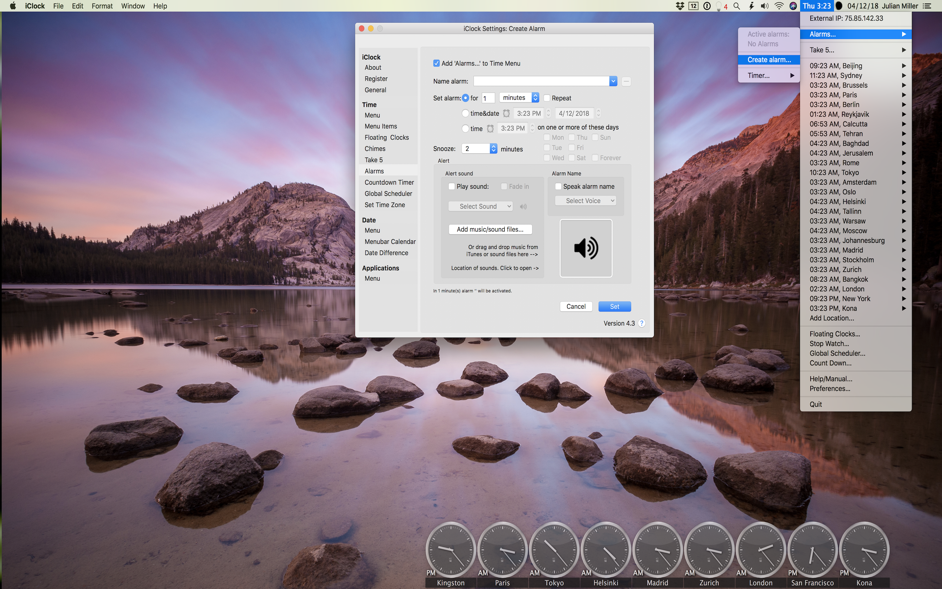 iClock Pro 5.8.7 Mac 破解版 - 多功能的高效菜单栏时钟
