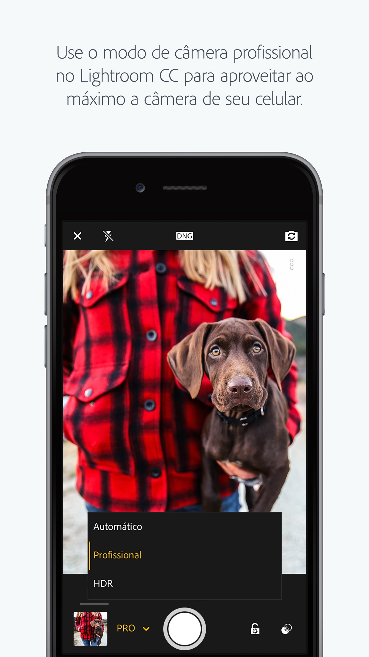 Screenshot do app Adobe Lightroom CC