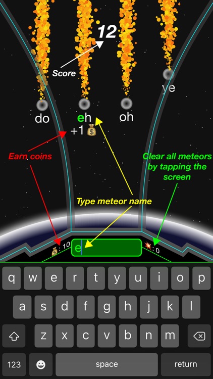 Typing Meteor - Save Earth!