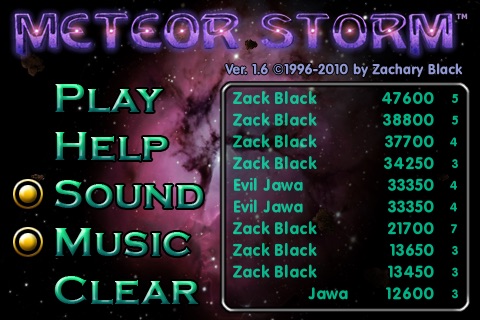 Meteor Storm Classic screenshot 2