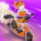 Drive your scooter trough dangerous roads, beat enemies and survive