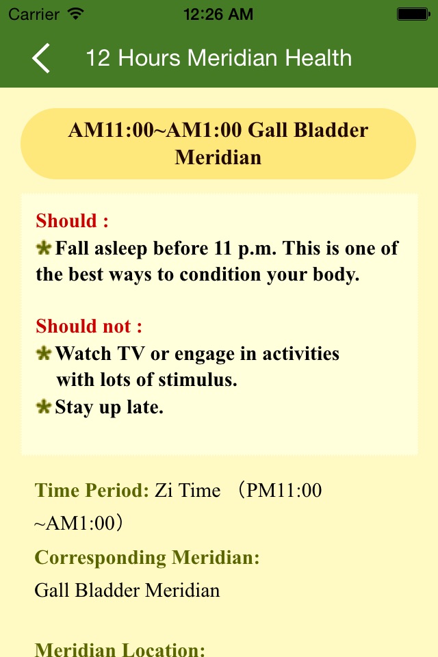 Meridian Health Clock screenshot 2