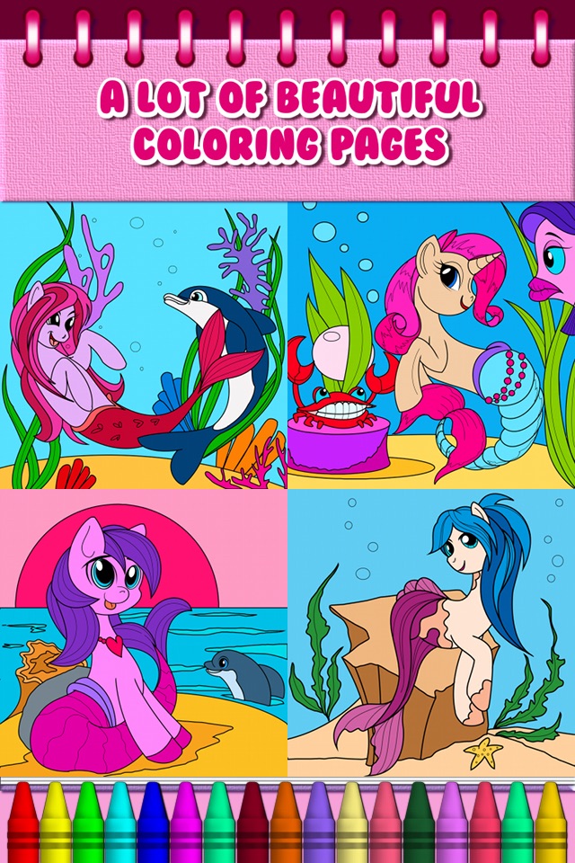 Pony Mermaid Coloring Book screenshot 3