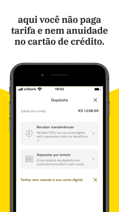 will bank: Cartão de crédito screenshot 3