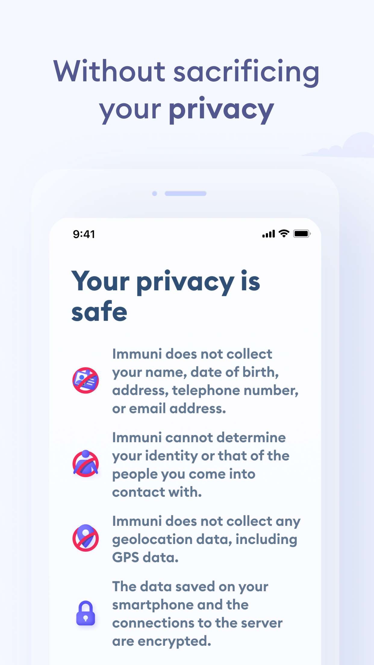 Screenshot do app Immuni