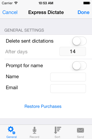 Express Dictate Dictation App - náhled