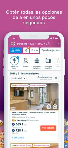 Captura de Pantalla 2 Cozycozy: Compara alojamientos iphone