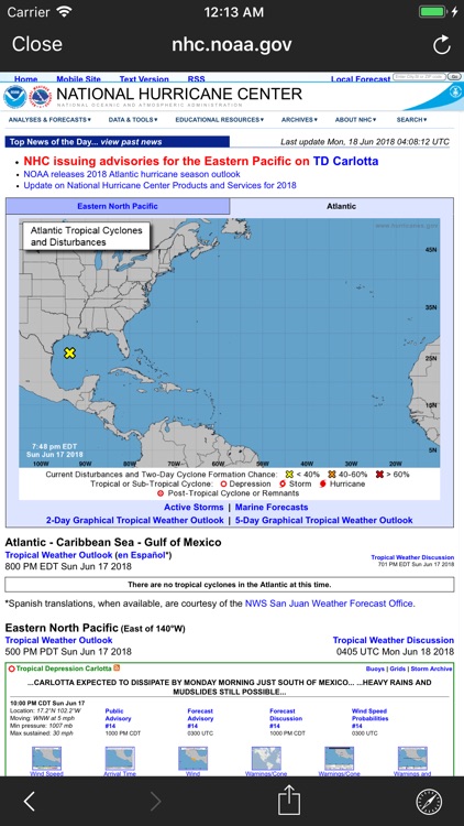 NOAA Hurricane Center screenshot-5