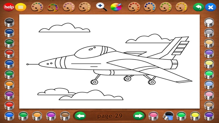 Coloring Book 12 Lite: Planes screenshot-3