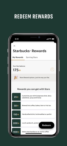 Starbucks app screenshot